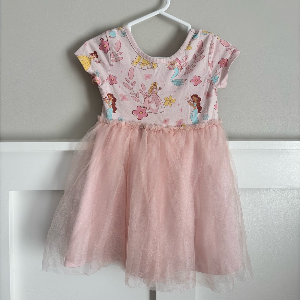 EUC LN Disney Princess 3T Girls Pink Tule Ballet Dress Short Sleeve
